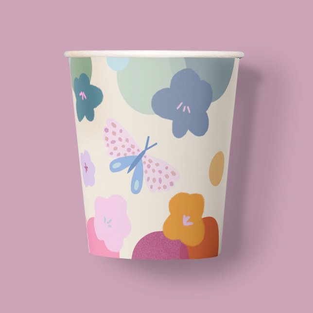 Bunte Blumen Geburtstag Dopamin Papier Pappbecher (Von Creator hochgeladen)