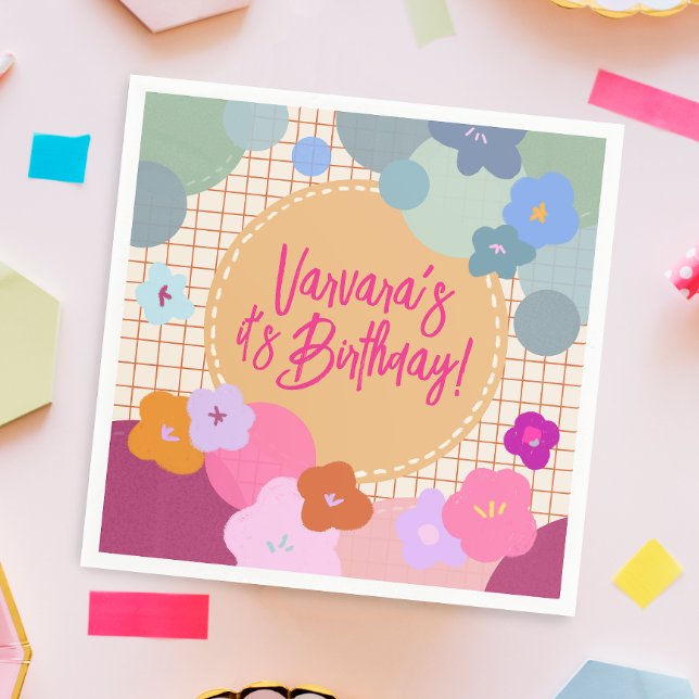 Bunte Blumen Geburtstag Dopamin Papier Serviette (Von Creator hochgeladen)