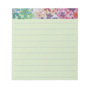 Bunte Blumen gezeichnet Notizblock