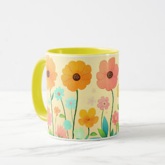 Bunte Blumen, Helle Muster Lebendige Volkskunst-Bl Tasse