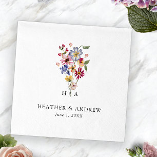 Bunte Blumen-Hochzeitspapier-Serviette Serviette