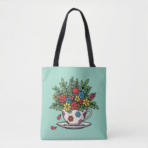 Bunte Blumen in einer Vintage-Teetasse