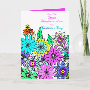 Bunte Blumen Muttertag Schwiegertochter   Karte