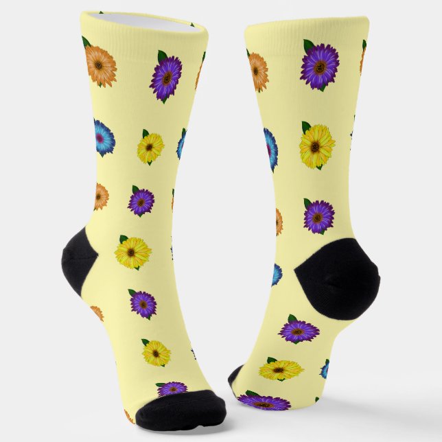 Bunte Blumen  Socken (Gewinkelt)
