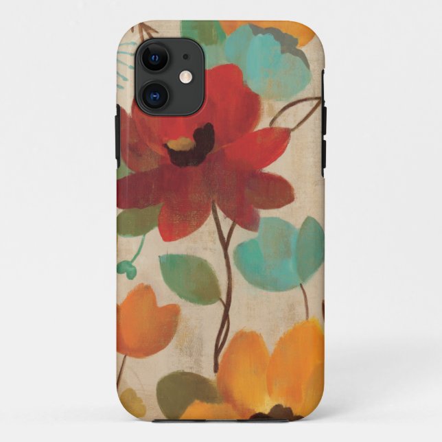 Bunte Blumen und Knospen Case-Mate iPhone Hülle (Rückseite)