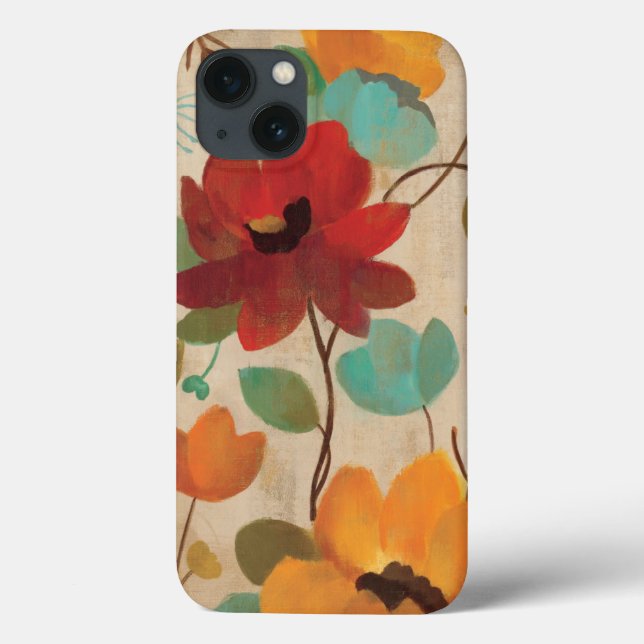 Bunte Blumen und Knospen Case-Mate iPhone Hülle (Rückseite)