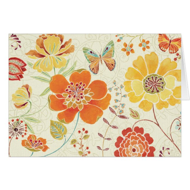 Bunte Blumen und Schmetterlinge (Vorderseite (Horizontal))