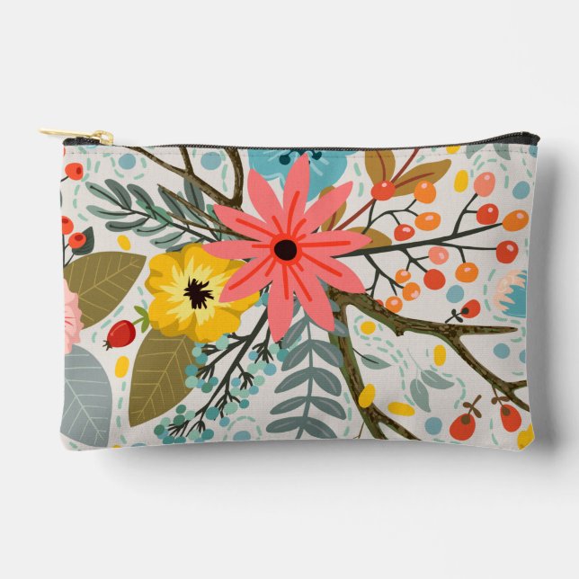Bunte Blumen Wasserfarbe Süß        Zubehörtasche (Vorderseite)