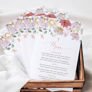 Bunte Blumen, Wildblumen, Boho, Taufmenü