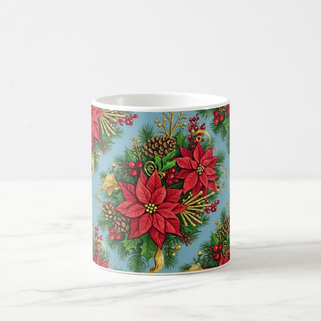 Bunte Blumengestecke für Weihnachten Kaffeetasse (Mittel)