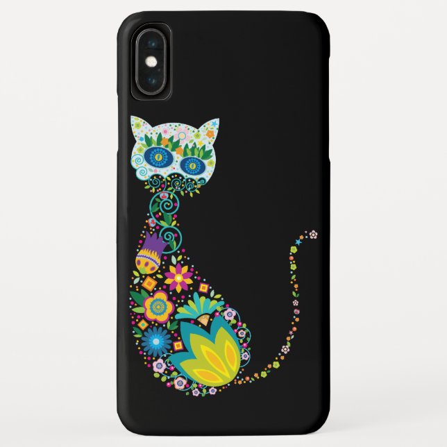 Bunte Blumenkatze Case-Mate iPhone Hülle (Rückseite)