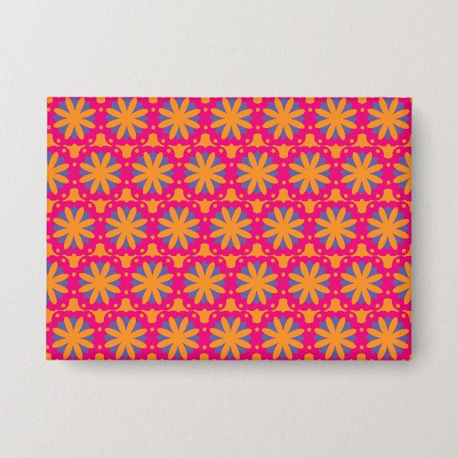 bunte Blumenkreisformen Button (Vorderseite)