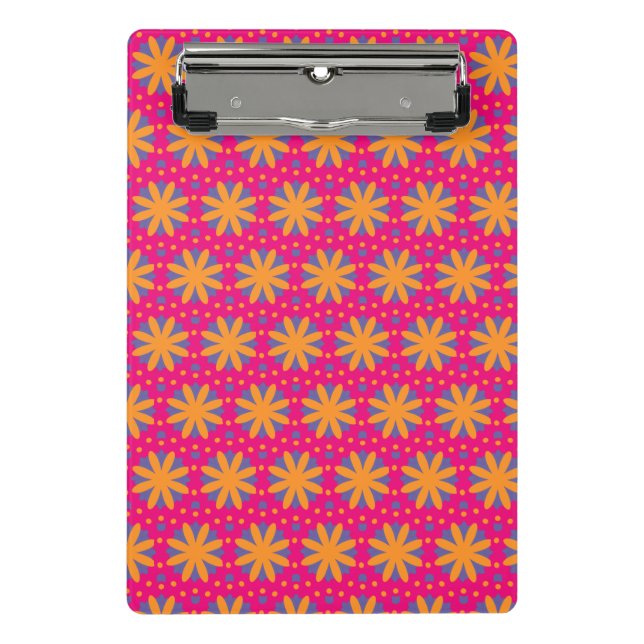 bunte Blumenkreisformen Mini Klemmbrett (Vorderseite)