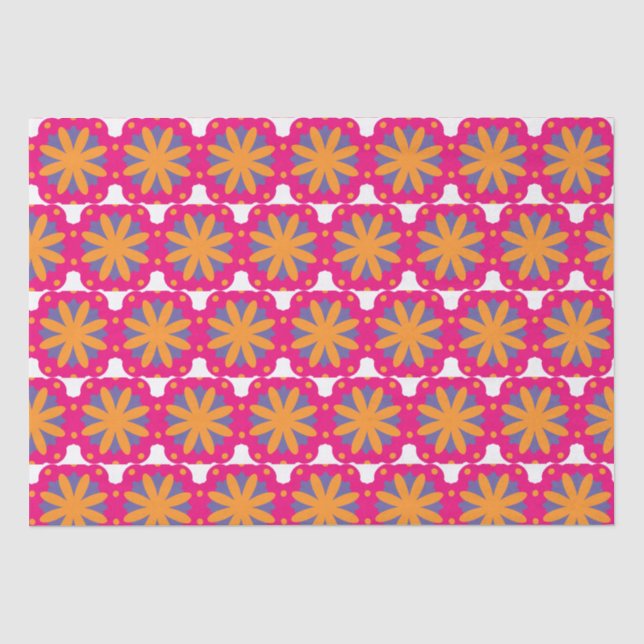 bunte Blumenkreisformen Seidenpapier (Vorderseite)
