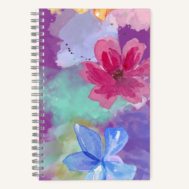 Bunte Blumenkunst  Notizbuch (Vorderseite)