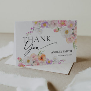 Bunte Blumenmuster Dankeskarte