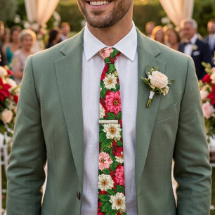 Bunte Blumenmuster Krawatte