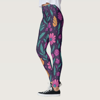 Bunte Blumenmuster-Leggings – Lebendige Botanik Leggings
