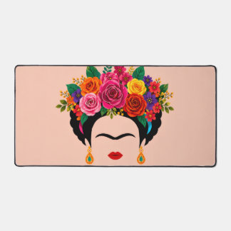 Bunte Blumenschreibtischunterlage Frida inspiriert Schreibtischunterlage