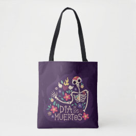 Bunte BlumenTaschen-Tasche skull Dia de Muertos |