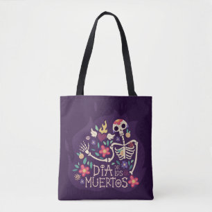 Bunte BlumenTaschen-Tasche skull Dia de Muertos  