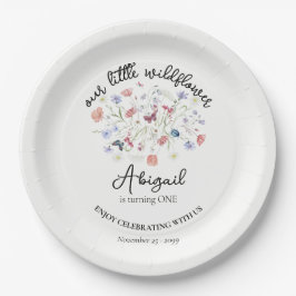 Bunte Blumenwiese als Tischdekoration zum 1. Gebur Pappteller