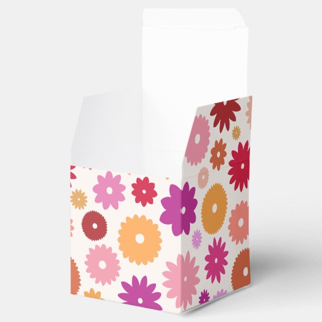 Bunte Blüten Großes Muster Geschenkschachtel (Geöffnet)