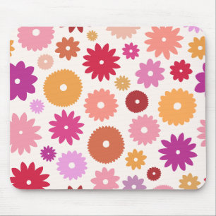 Bunte Blüten Großes Muster Mousepad