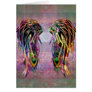 Bunte Bohemische Pfau-Feder-Engels-Flügel