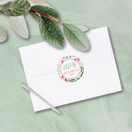 Bunte Boho Folklore Blume Rundrahmen Hochzeit Runder Aufkleber