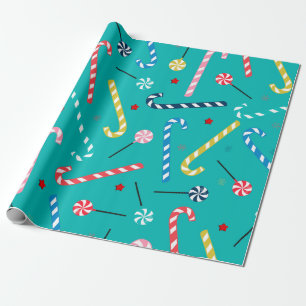 Bunte Bonbons Weihnachten  Geschenkpapier