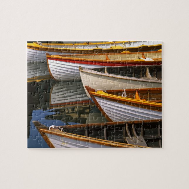 Bunte Boote im Wooden Boat Center Puzzle (Horizontal)