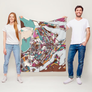 Bunte Brasilien-Karte Fleecedecke