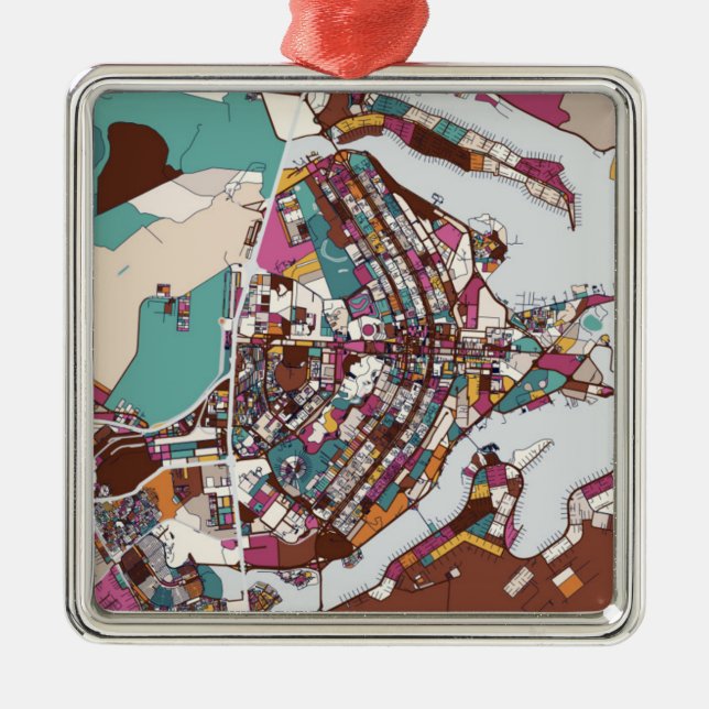 Bunte Brasilien-Karte Ornament Aus Metall (Vorne)