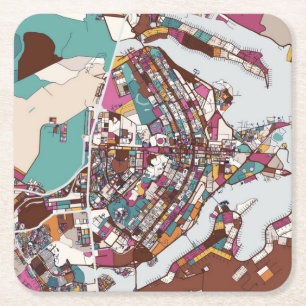 Bunte Brasilien-Karte Rechteckiger Pappuntersetzer