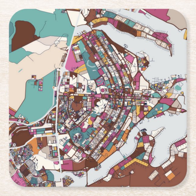 Bunte Brasilien-Karte Rechteckiger Pappuntersetzer (Vorderseite)