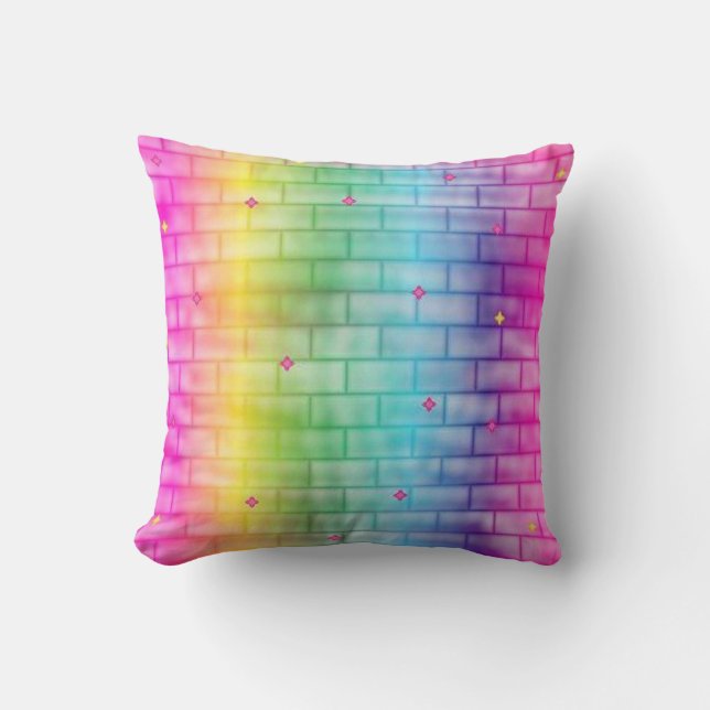 Bunte Bricksgreen Stars Kissen (Vorderseite)