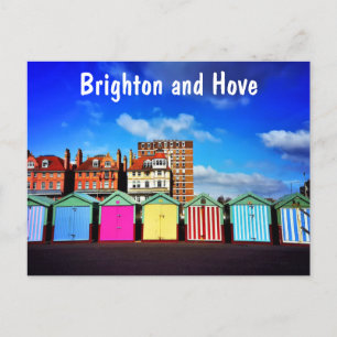 Bunte Brighton- und Hove Summer Beach Huts Postkarte