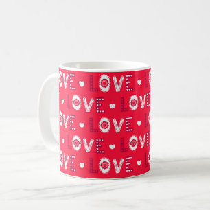 Bunte Buchstaben Kaffeetasse