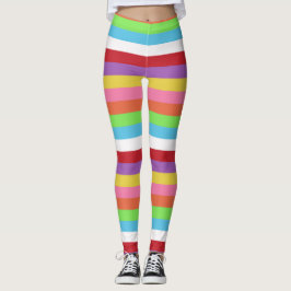 bunte, bunte Streifen mit Kerzenmuster Leggings