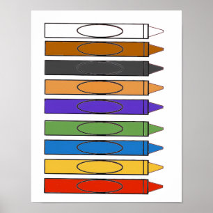 Bunte Buntstifte Poster