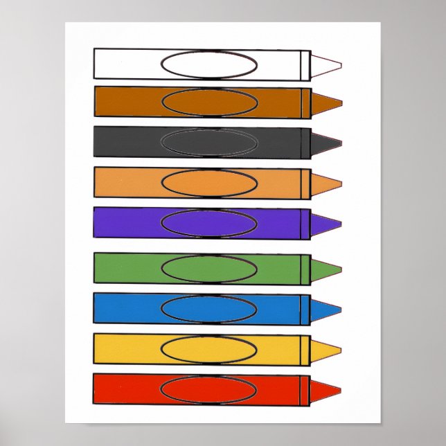 Bunte Buntstifte Poster (Vorne)