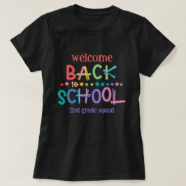 Bunte Buntstifte Sterne Willkommen zurück zur Schu T-Shirt
