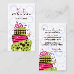 Bunte Cake-Art-Bäckerei Visitenkarte