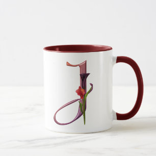 Bunte Calla-Initiale J Tasse