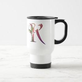 Bunte Calla-Initiale K Reisebecher