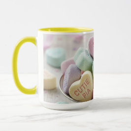 Bunte Candy Hearts Liebes-Tasse Tasse