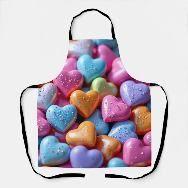 Bunte Candy Love Hearts Schürze (Vorderseite)