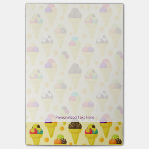 Bunte Cartoon-Eiscreme-Kegel Post-it Klebezettel