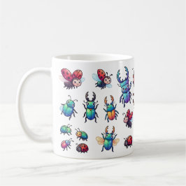 Bunte Cartoon-Käfer und Marienkäfer Kaffeetasse